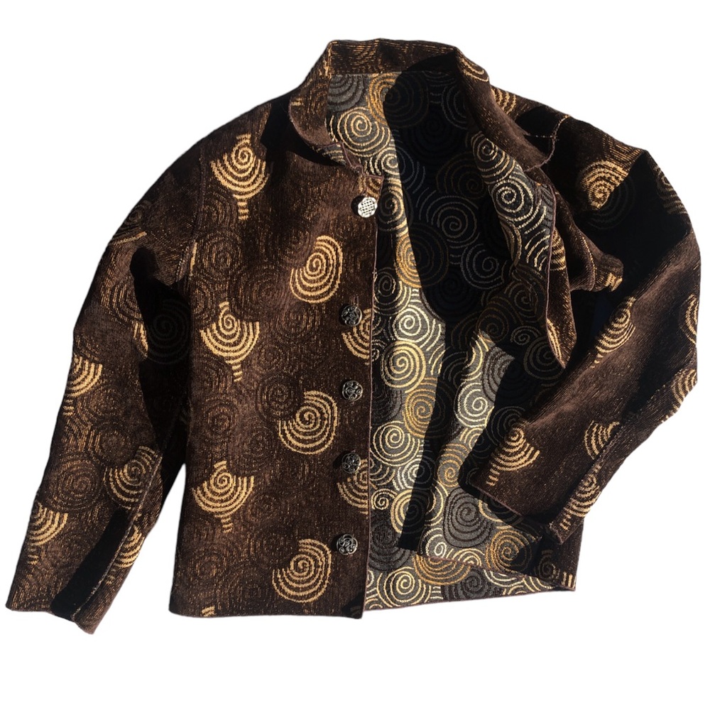 WINDING RIVER Artisan Tapestry Art Button Jacket